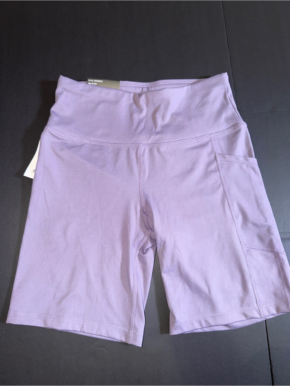 DKNY Lavender High-Rise Women’s Bike Shorts with Side Pocket